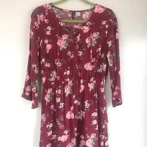 Burgundy Floral H&M dress